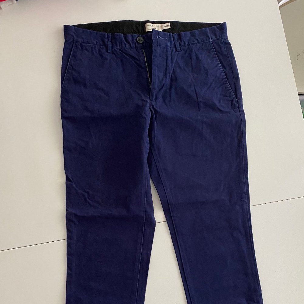 Club Monaco Connor Slim Blue Navy Chino 30x30